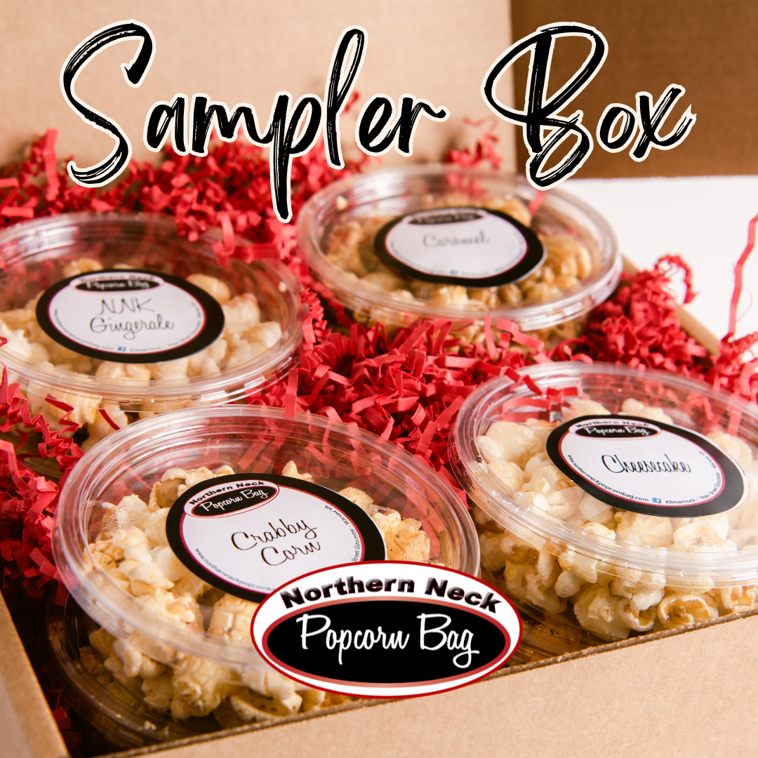 Popcorn Sampler Box – Northern Neck Popcorn Bag Popcorn Sampler Box – Northern Neck Popcorn Bag