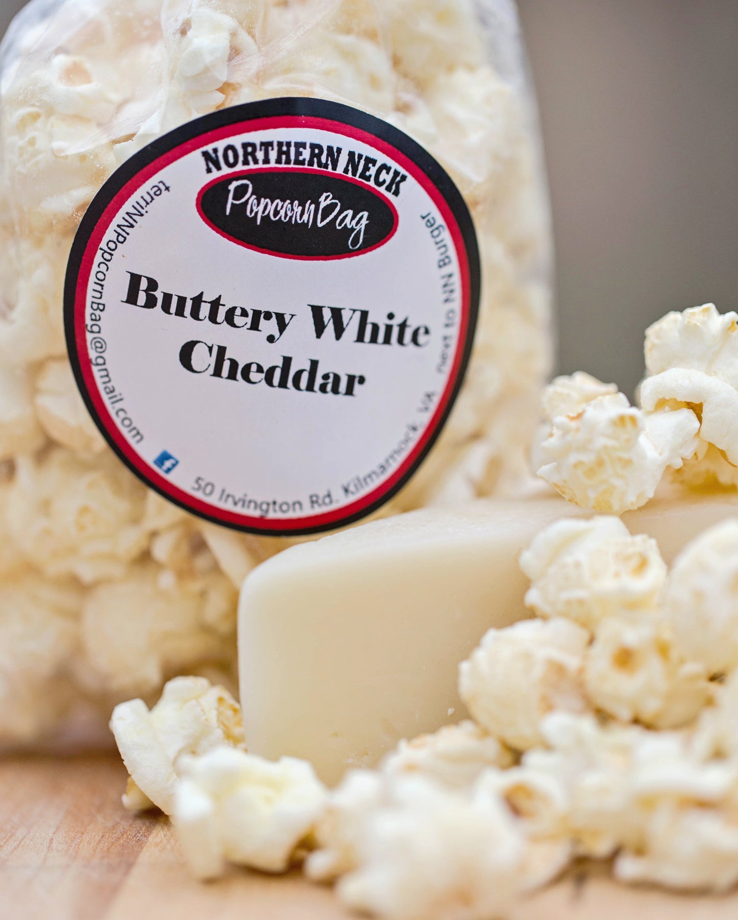 Buttery White Cheddar Northern Neck Popcorn Bag