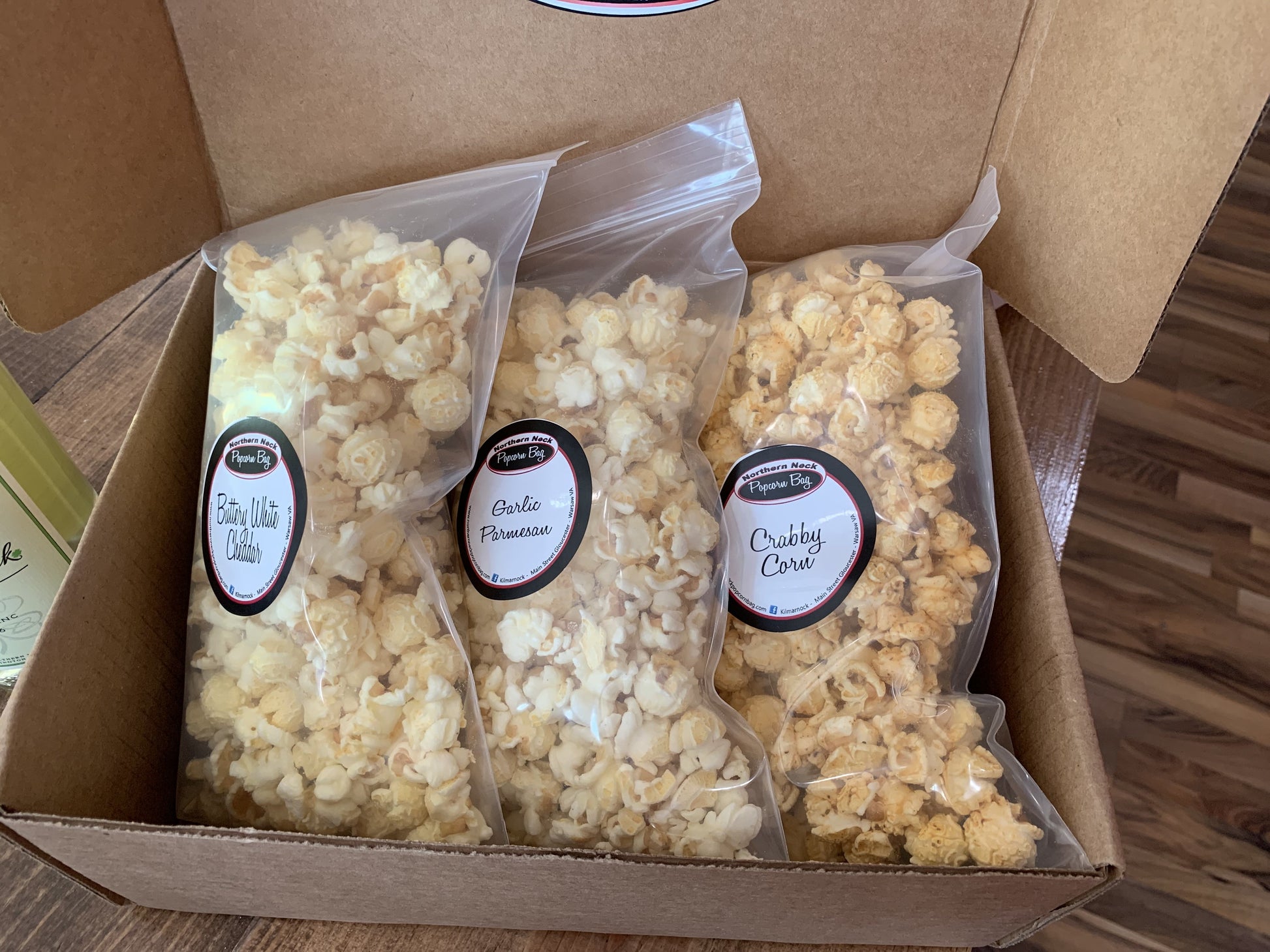 White Wine Pairing Box Northern Neck Popcorn Bag 